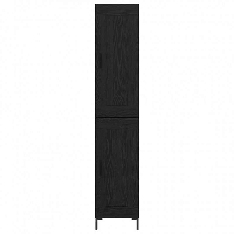 Highboard Czarny Dąb 34,5 x 34 x 180 cm Materiał drewnopochodny