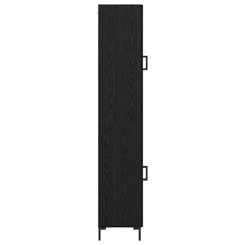 Highboard Czarny Dąb 34,5 x 34 x 180 cm Materiał drewnopochodny