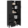 Highboard z szufladą 2 pcs Czarny Dąb 69,5 x 34 x 180 cm