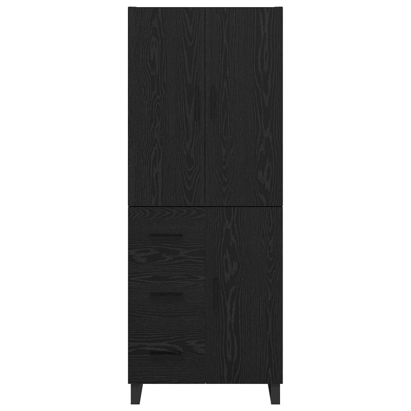Highboard z szufladą 2 pcs Czarny Dąb 69,5 x 34 x 180 cm