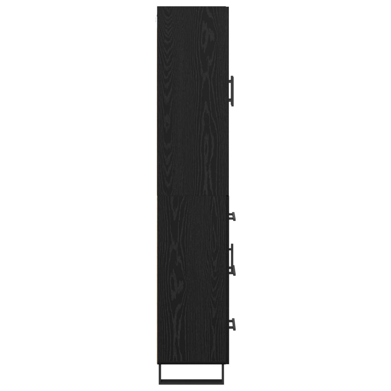 Highboard z szufladą 2 pcs Czarny Dąb 69,5 x 34 x 180 cm