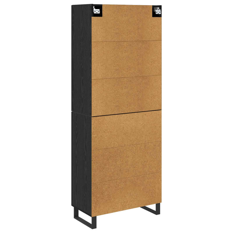 Highboard z szufladą 2 pcs Czarny Dąb 69,5 x 34 x 180 cm