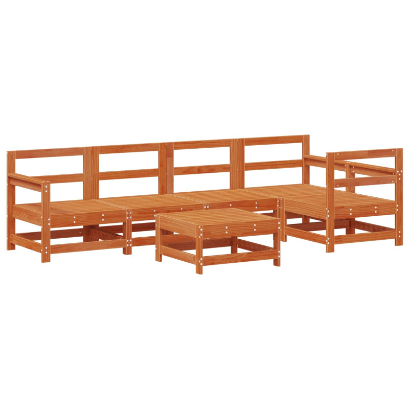 Zestaw wypoczynkowy w ogrodzie 6 pcs Woskowy Brąz