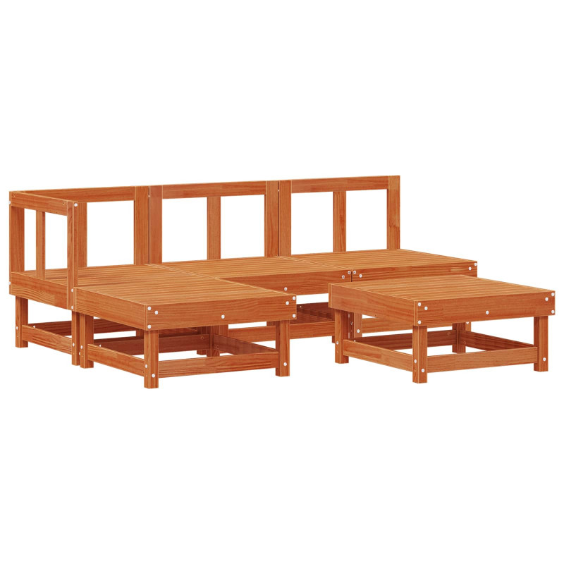Zestaw wypoczynkowy w ogrodzie 5 pcs Woskowy Brąz