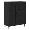 Highboard 2 pcs Czarny Dąb Drewno inżynieryjne i szkło