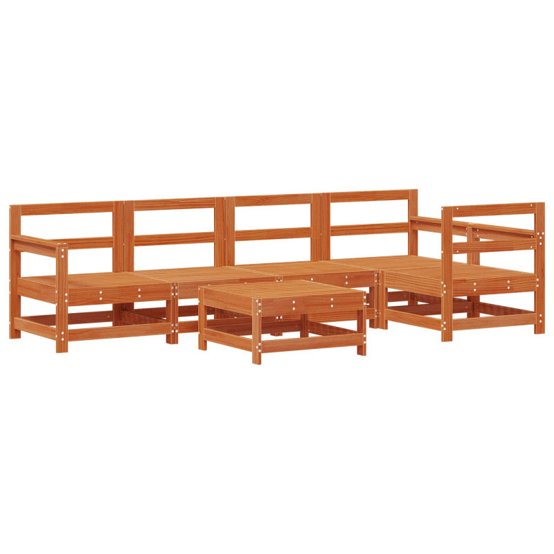 Zestaw wypoczynkowy w ogrodzie 7 pcs Woskowy Brąz