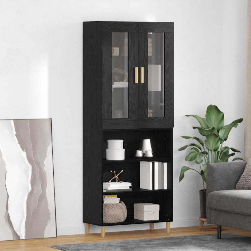 Highboard Czarny Dąb 69,5 x 34 x 180 cm