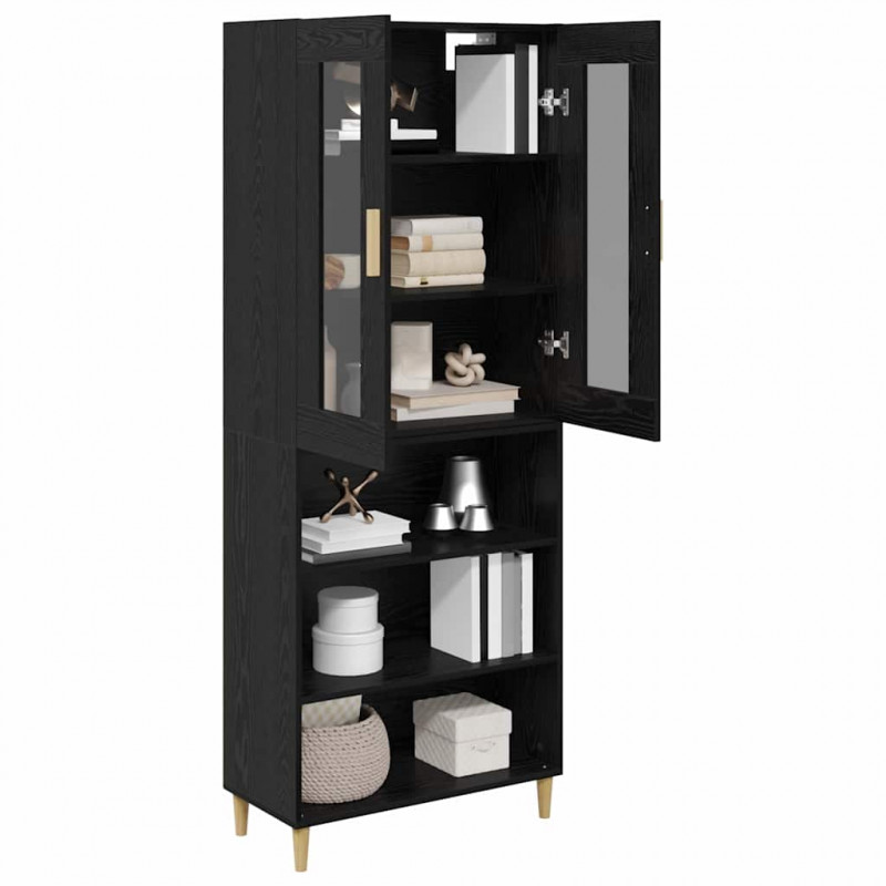 Highboard Czarny Dąb 69,5 x 34 x 180 cm