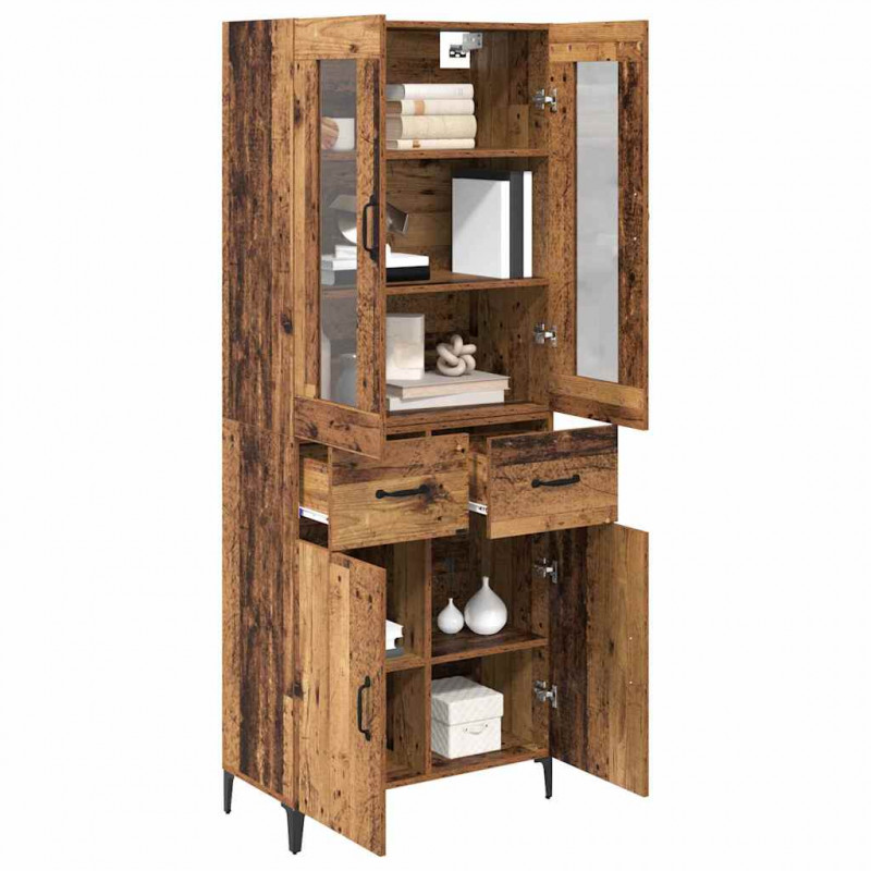 Highboard Montowane na ścianie Stare drewno 69,5 x 34 x 180 cm