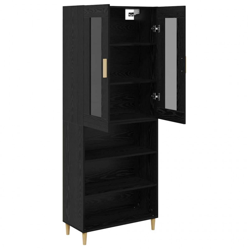 Highboard Czarny Dąb 69,5 x 34 x 180 cm