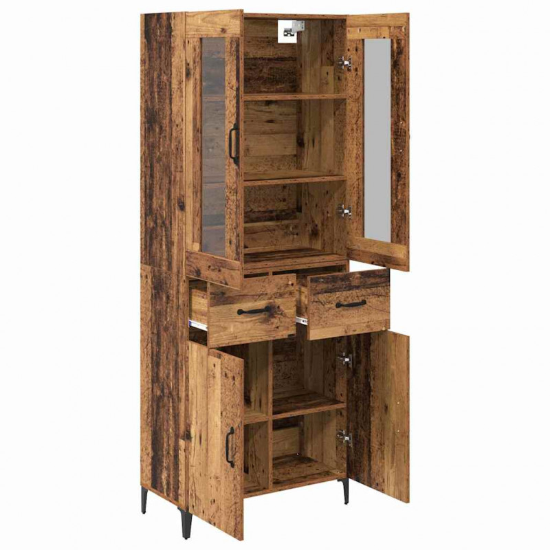 Highboard Montowane na ścianie Stare drewno 69,5 x 34 x 180 cm