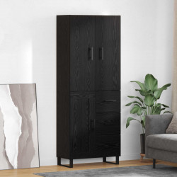 Highboard z szufladą 2 pcs Czarny Dąb 69,5 x 34 x 180 cm