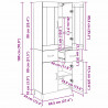 Highboard Montowane na ścianie Stare drewno 69,5 x 34 x 180 cm