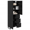 Highboard z szufladą 2 pcs Czarny Dąb 69,5 x 34 x 180 cm