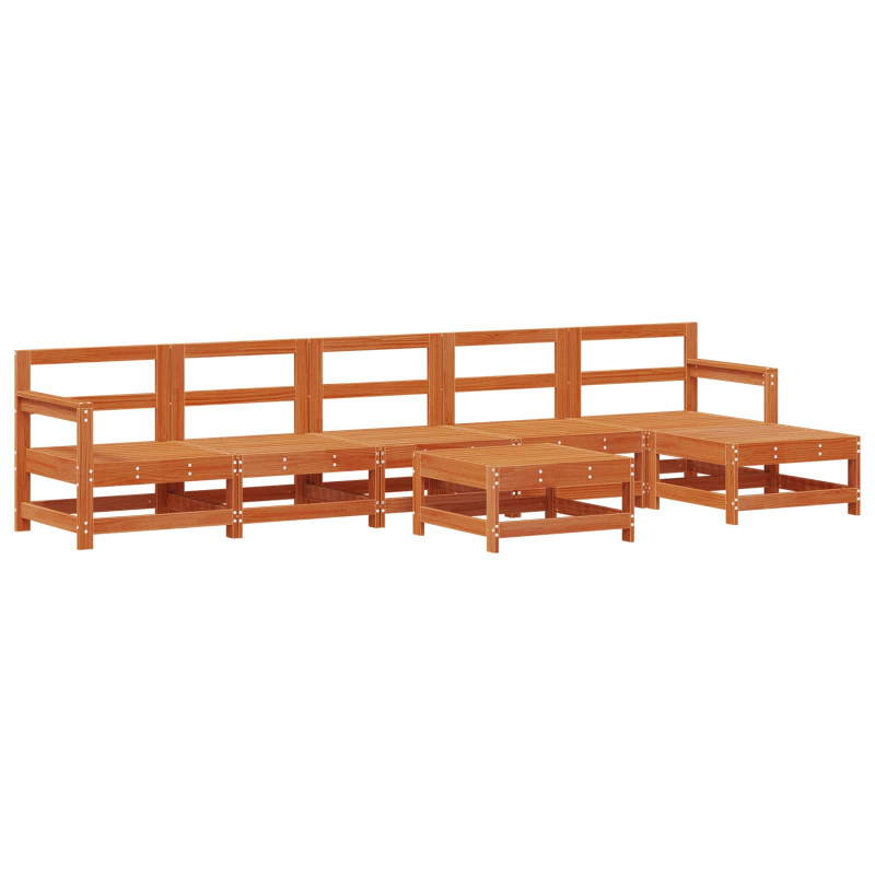 Zestaw wypoczynkowy w ogrodzie 6 pcs Woskowy Brąz