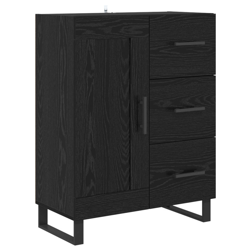 Highboard z szufladą 2 pcs Czarny Dąb 69,5 x 34 x 180 cm
