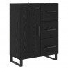 Highboard z szufladą 2 pcs Czarny Dąb 69,5 x 34 x 180 cm