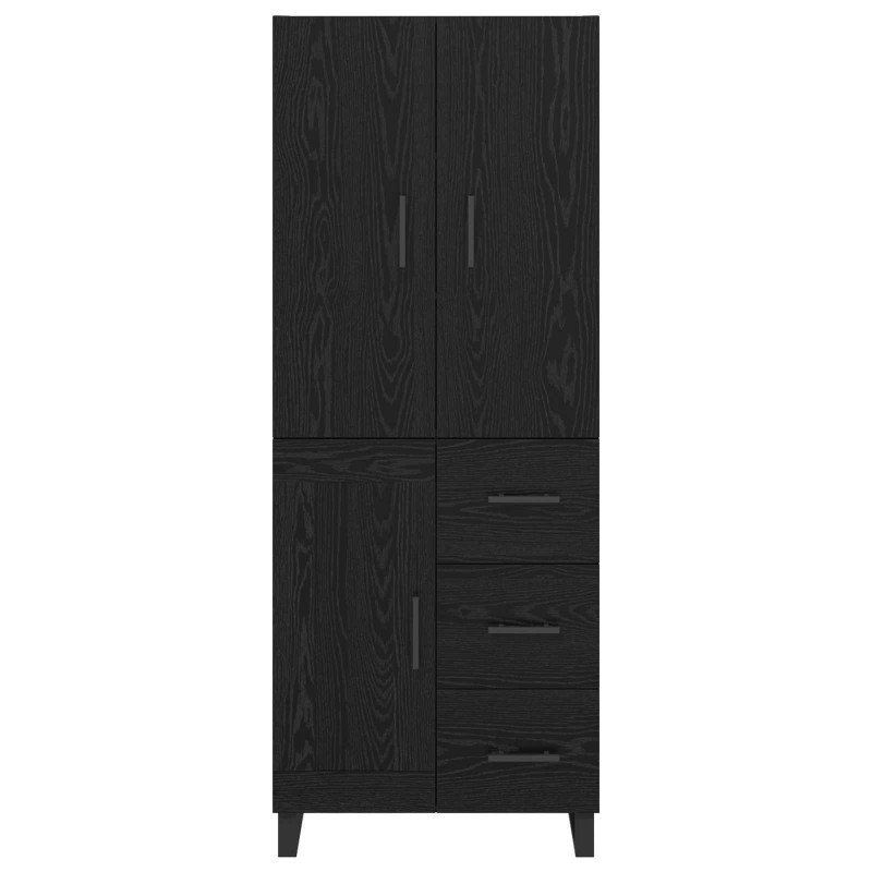 Highboard z szufladą 2 pcs Czarny Dąb 69,5 x 34 x 180 cm