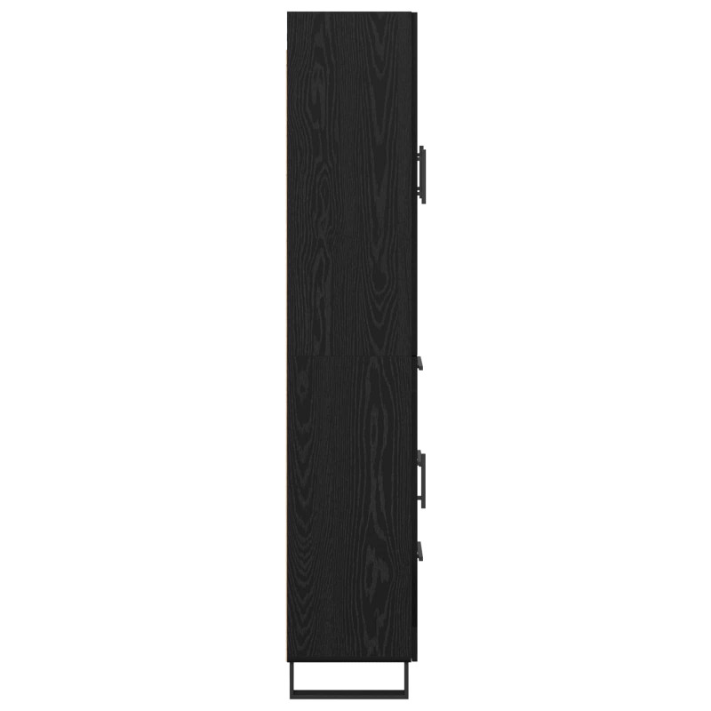 Highboard z szufladą 2 pcs Czarny Dąb 69,5 x 34 x 180 cm