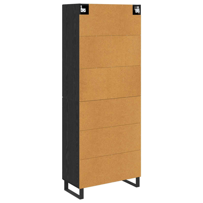 Highboard z szufladą 2 pcs Czarny Dąb 69,5 x 34 x 180 cm