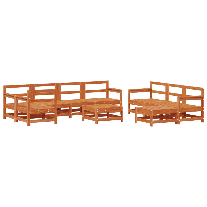 Zestaw wypoczynkowy w ogrodzie 10 pcs Woskowy Brąz