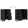 Highboard z szufladą 2 pcs Czarny Dąb 69,5 x 34 x 180 cm