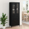 Highboard z szufladą 2 pcs Czarny Dąb Materiał drewnopochodny