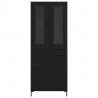 Highboard z szufladą 2 pcs Czarny Dąb Materiał drewnopochodny
