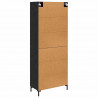 Highboard z szufladą 2 pcs Czarny Dąb Materiał drewnopochodny