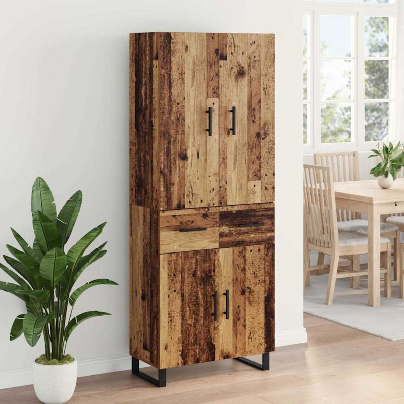 Highboard z szufladą 2 pcs Stare drewno 69,5 x 34 x 180 cm
