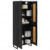 Highboard Czarny Dąb 69,5 x 34 x 180 cm Materiał drewnopochodny