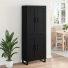 Highboard Czarny Dąb 69,5 x 34 x 180 cm Materiał drewnopochodny