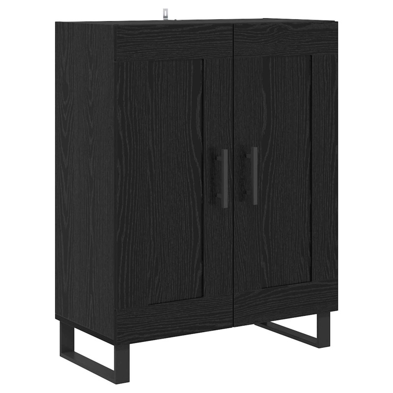 Highboard Czarny Dąb 69,5 x 34 x 180 cm Materiał drewnopochodny