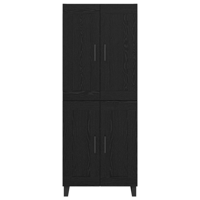 Highboard Czarny Dąb 69,5 x 34 x 180 cm Materiał drewnopochodny