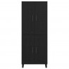 Highboard Czarny Dąb 69,5 x 34 x 180 cm Materiał drewnopochodny