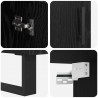 Highboard Czarny Dąb 69,5 x 34 x 180 cm Materiał drewnopochodny