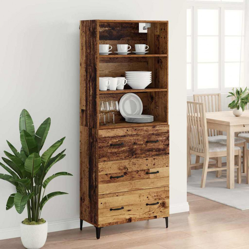Highboard z szufladą Stare drewno 69,5 x 34 x 180 cm