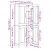 Highboard Czarny Dąb 69,5 x 34 x 180 cm Materiał drewnopochodny