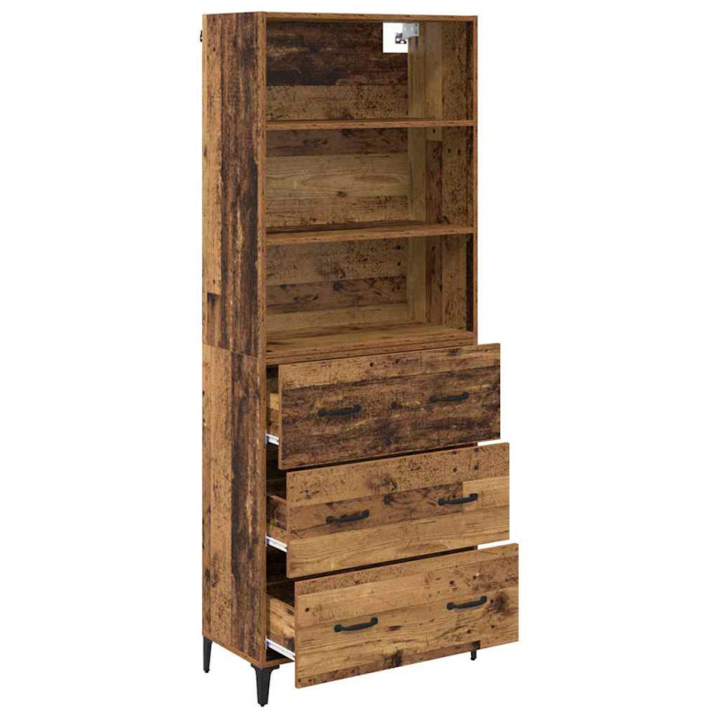 Highboard z szufladą Stare drewno 69,5 x 34 x 180 cm