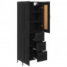 Highboard z szufladą 2 pcs Czarny Dąb Materiał drewnopochodny