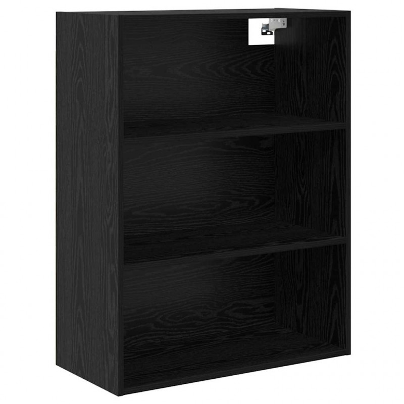 Highboard z szufladą 2 pcs Czarny Dąb Materiał drewnopochodny