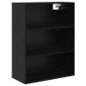 Highboard z szufladą 2 pcs Czarny Dąb Materiał drewnopochodny