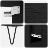 Highboard z szufladą 2 pcs Czarny Dąb Materiał drewnopochodny