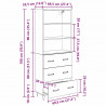 Highboard z szufladą 2 pcs Czarny Dąb Materiał drewnopochodny