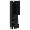 Highboard Czarny Dąb 34,5 x 34 x 180 cm Materiał drewnopochodny