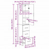 Highboard Czarny Dąb 34,5 x 34 x 180 cm Materiał drewnopochodny
