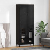 Highboard Czarny Dąb 69,5 x 34 x 180 cm Materiał drewnopochodny