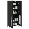 Highboard Czarny Dąb 69,5 x 34 x 180 cm Materiał drewnopochodny