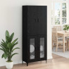 Highboard Czarny Dąb 69,5 x 34 x 180 cm Materiał drewnopochodny