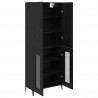 Highboard Czarny Dąb 69,5 x 34 x 180 cm Materiał drewnopochodny